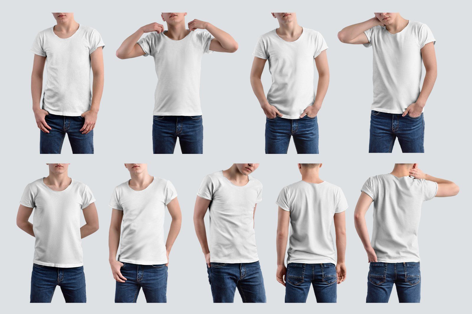 9 Round Neck T-Shirt Mockups