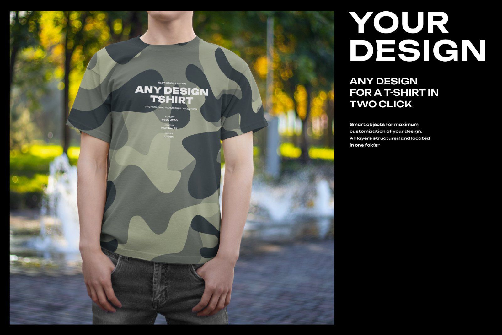 5 Mockups Man T-Shirt on the Street