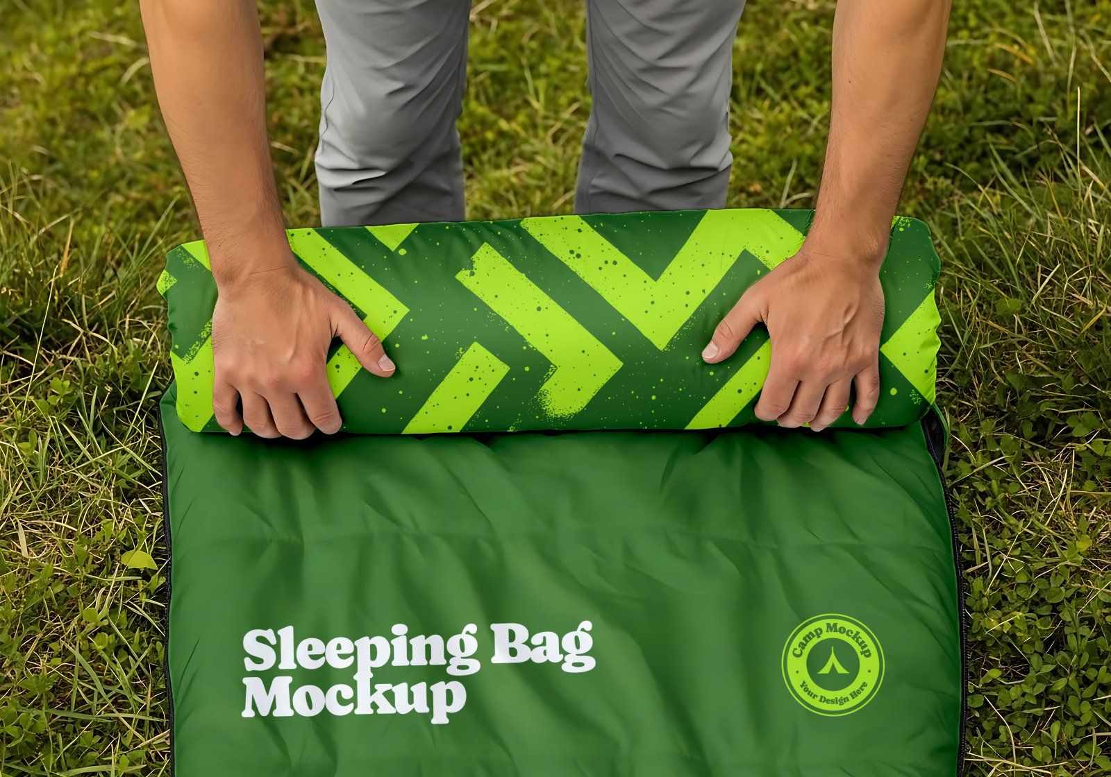 Premium Branding Green Camping Mockup