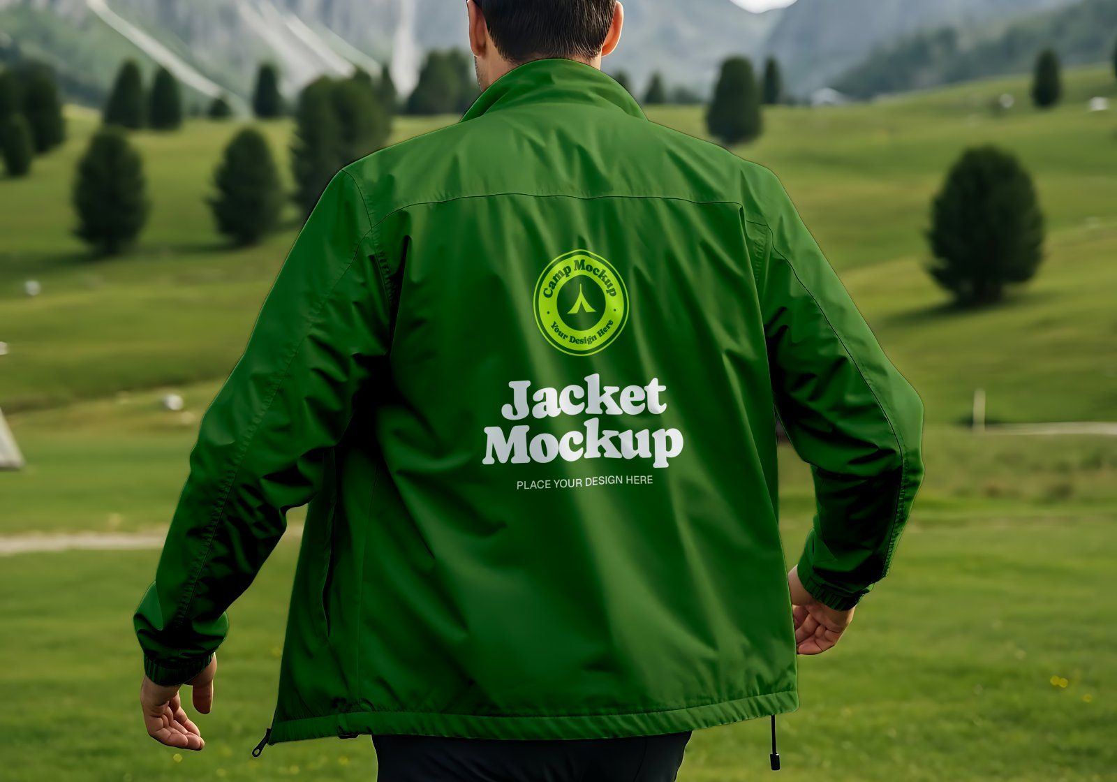 Premium Branding Green Camping Mockup