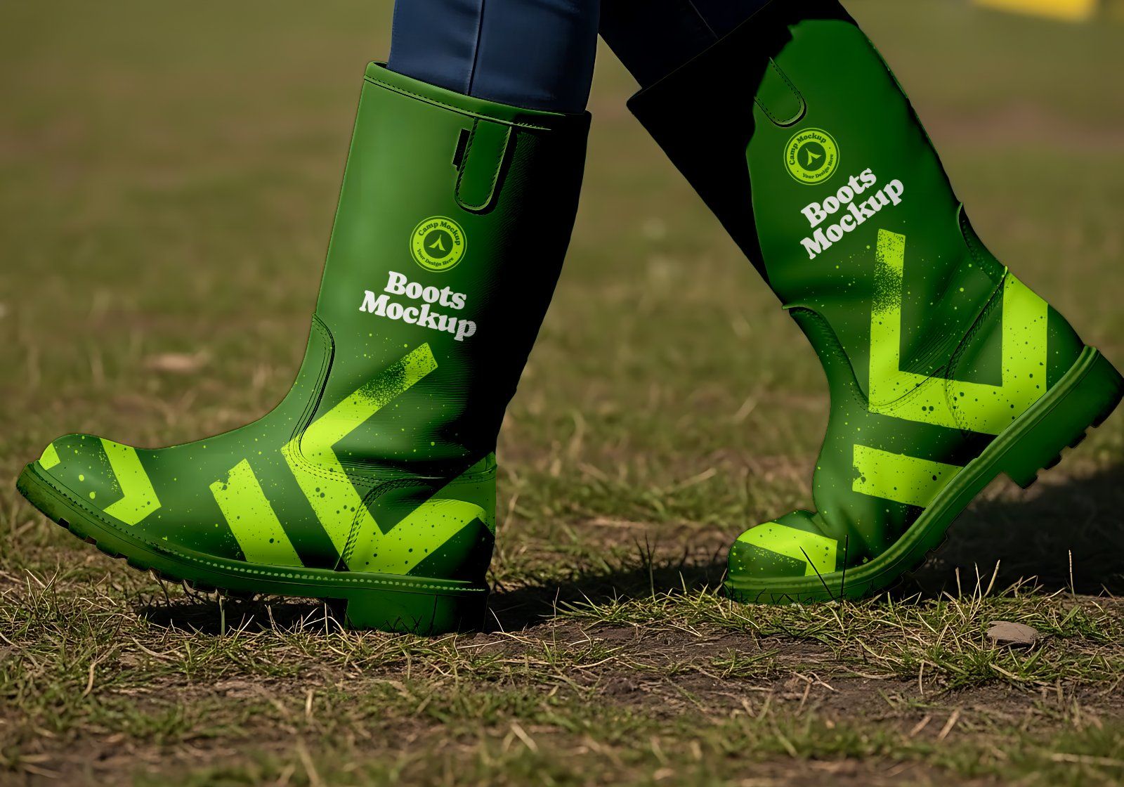 Premium Branding Green Camping Mockup