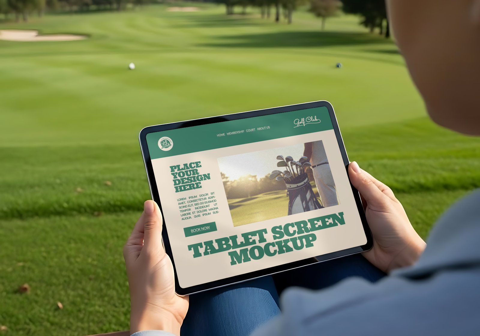 Premium Branding Green Golf Mockup