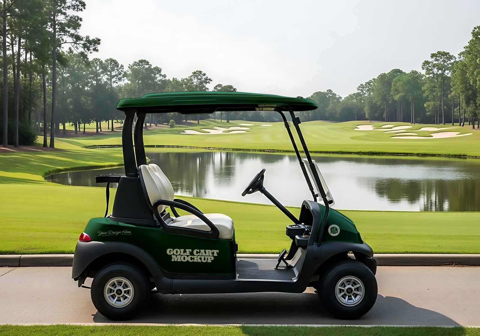 Premium Branding Green Golf Mockup