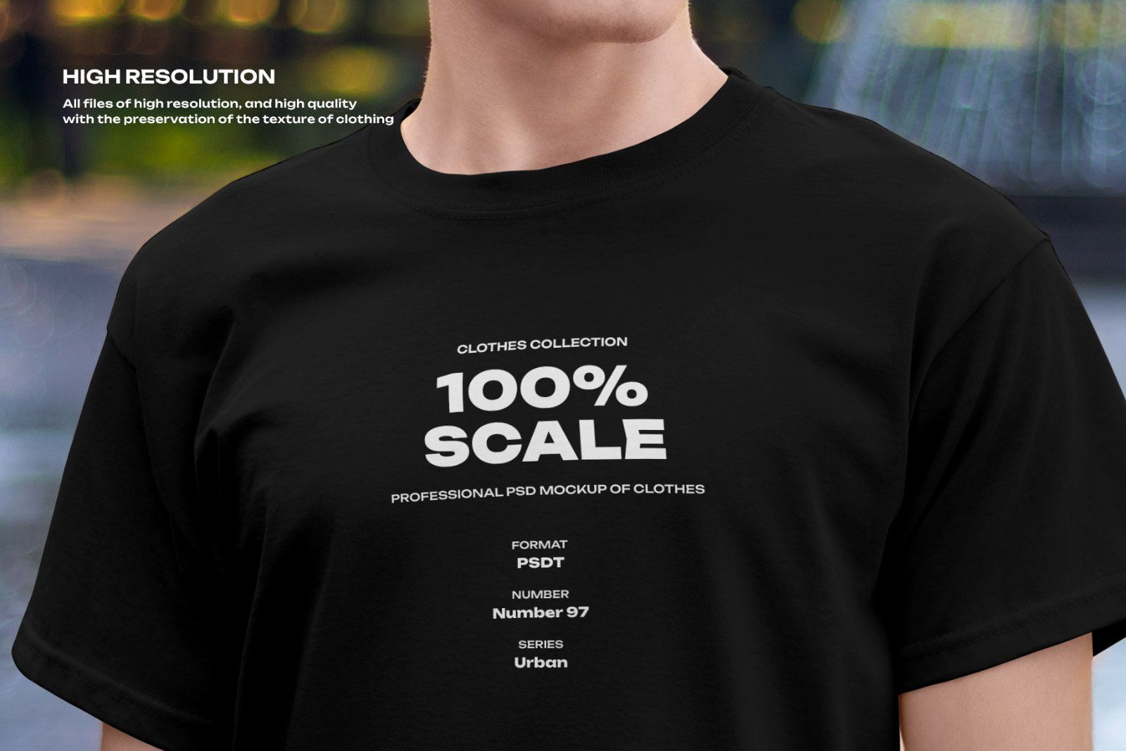 5 Mockups Man T-Shirt on the Street