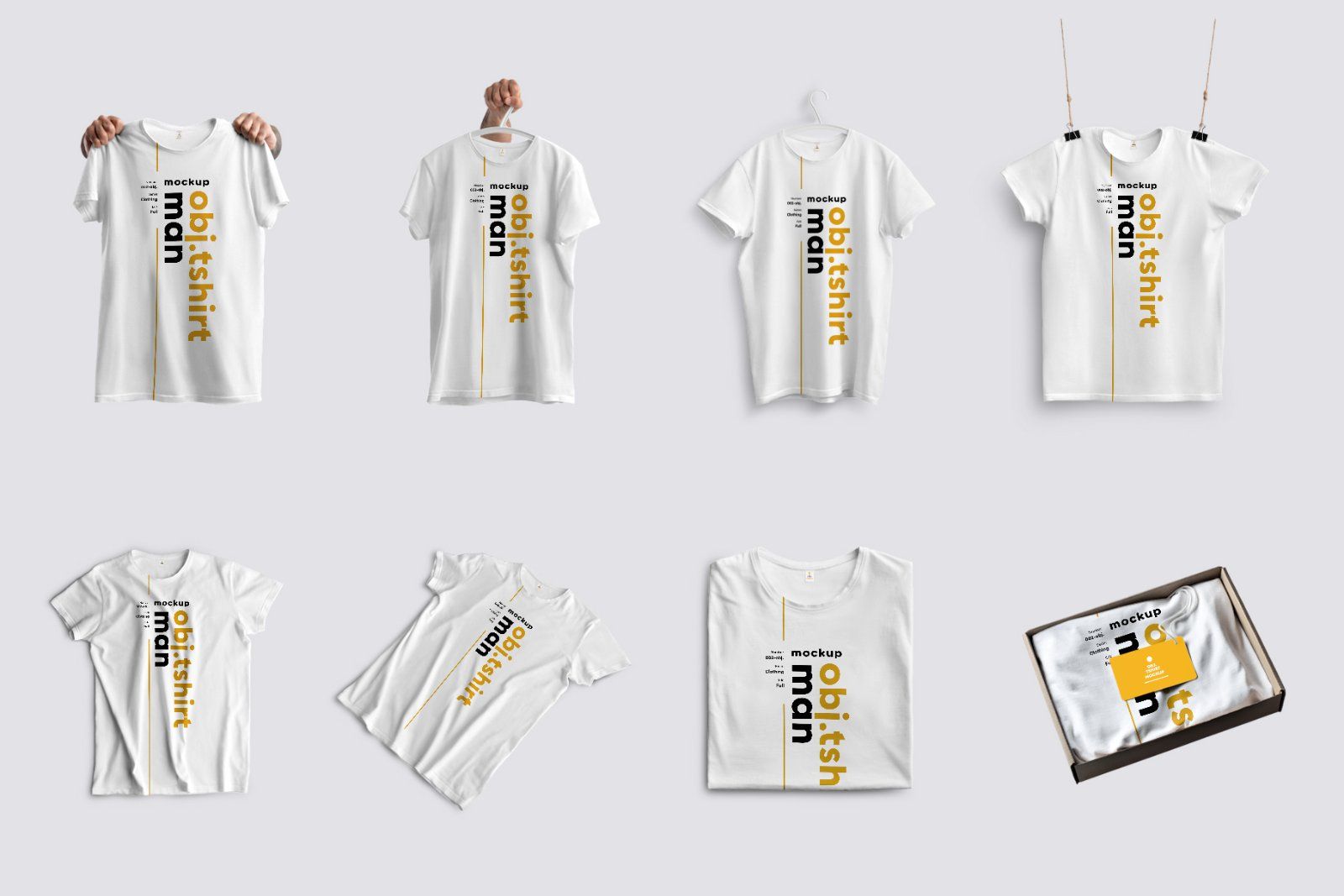 8 Mockups T-shirts With Different Angles
