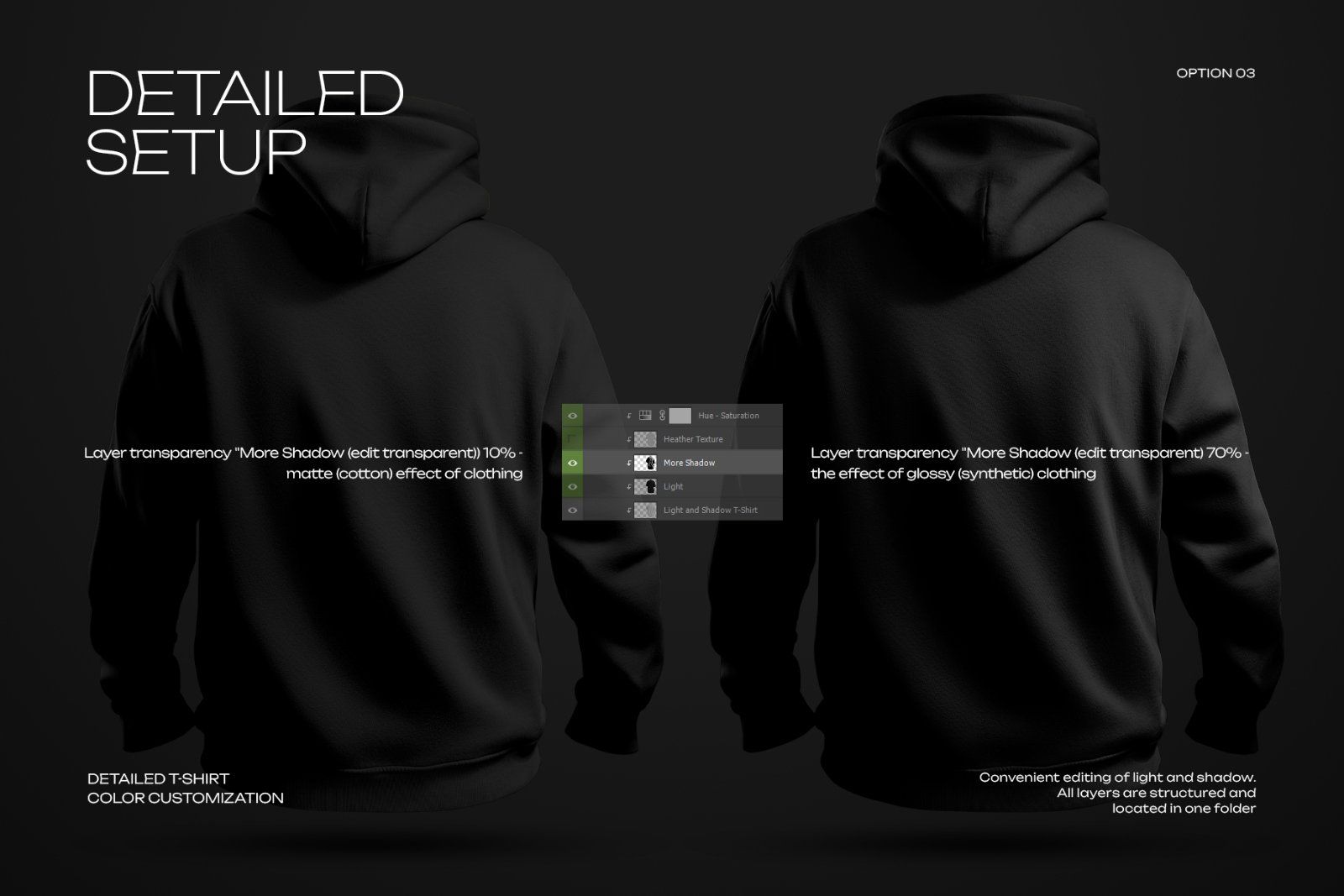 6 Mockups Oversize Hoodie in 3D Style. Dark Light. vol.02