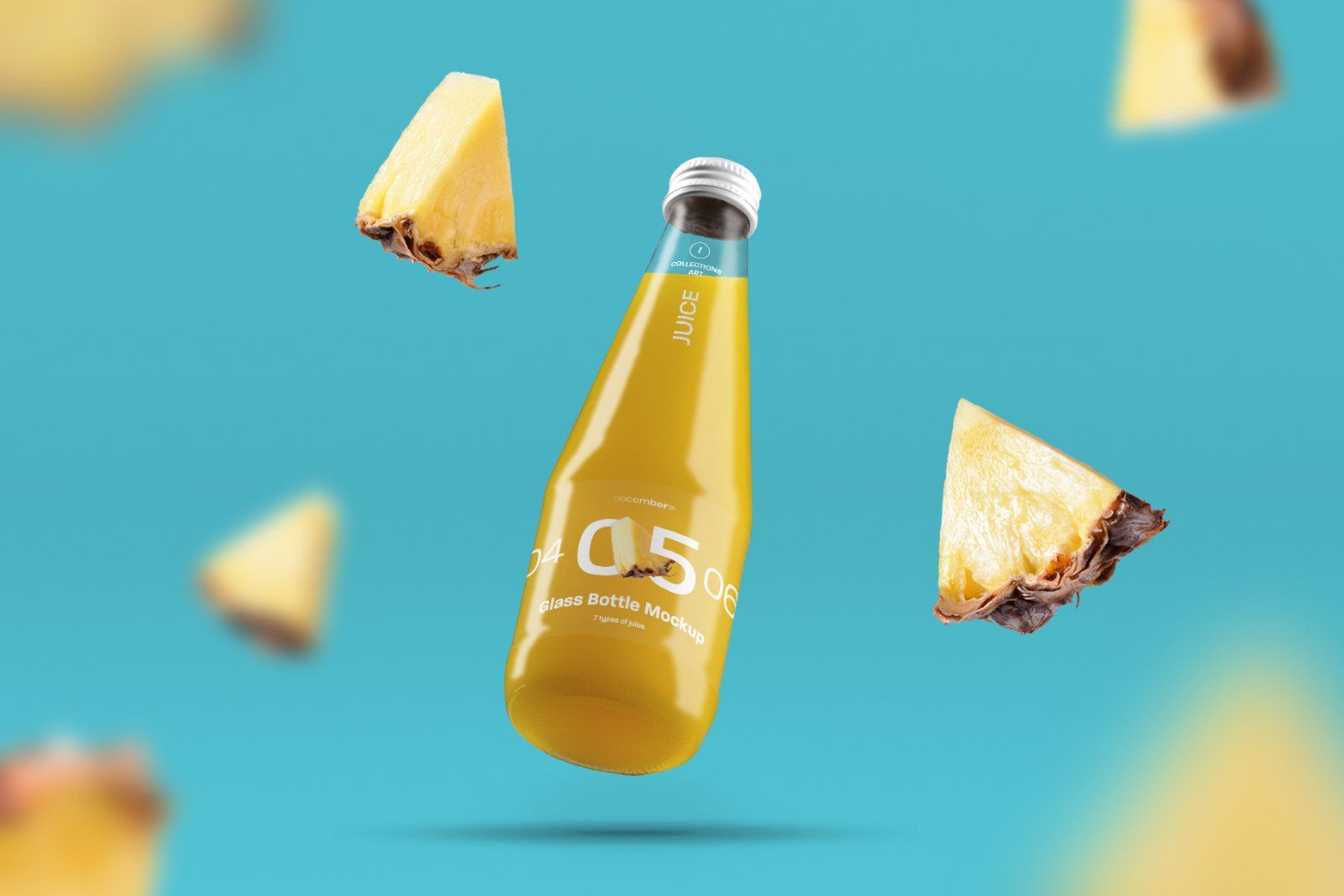 3 Mockup Glass Juice Bottle