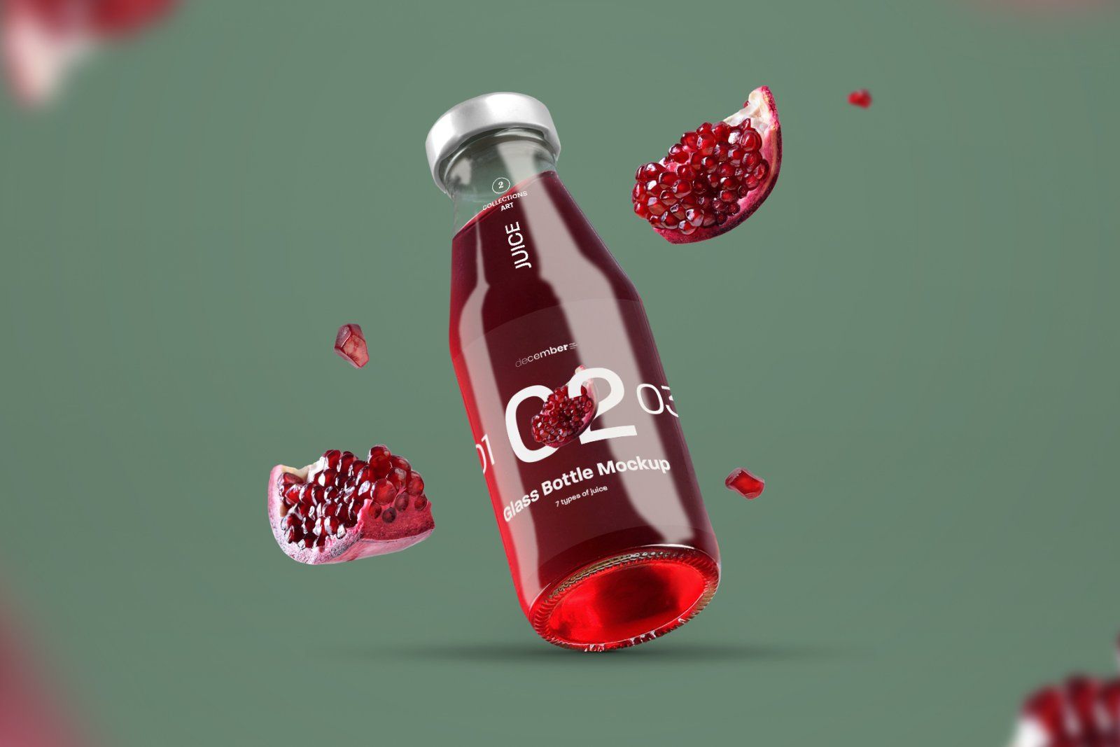 3 Mockup Glass Juice Bottle vol.02