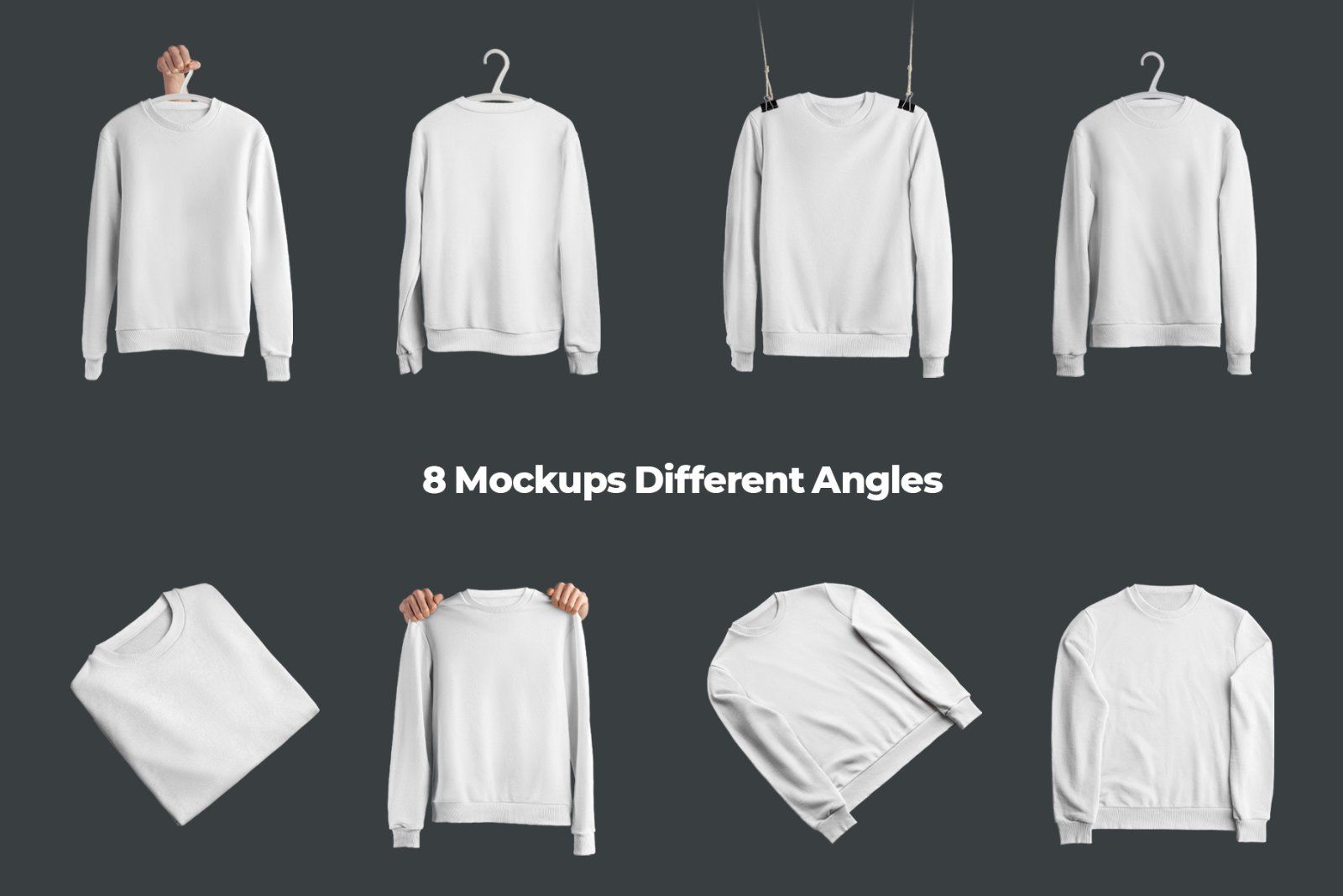 8 Mockups Isolated Sweatshirt