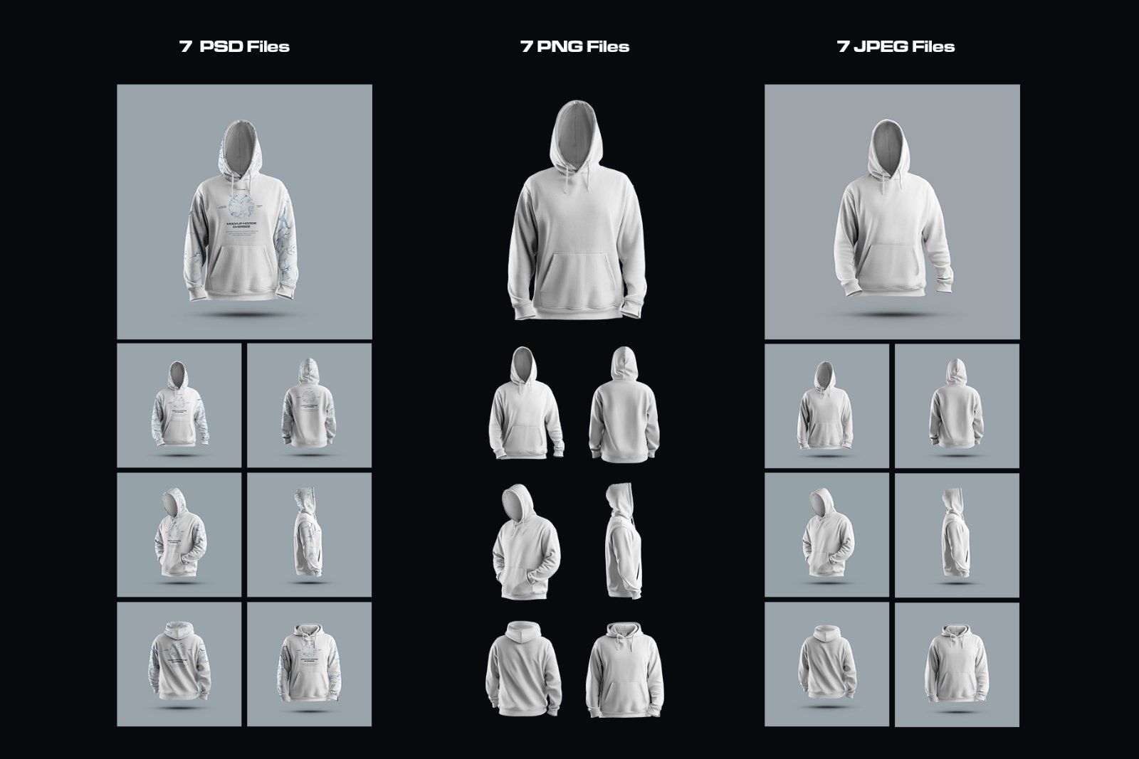 7 Mockups Oversize Hoodie in 3D Style