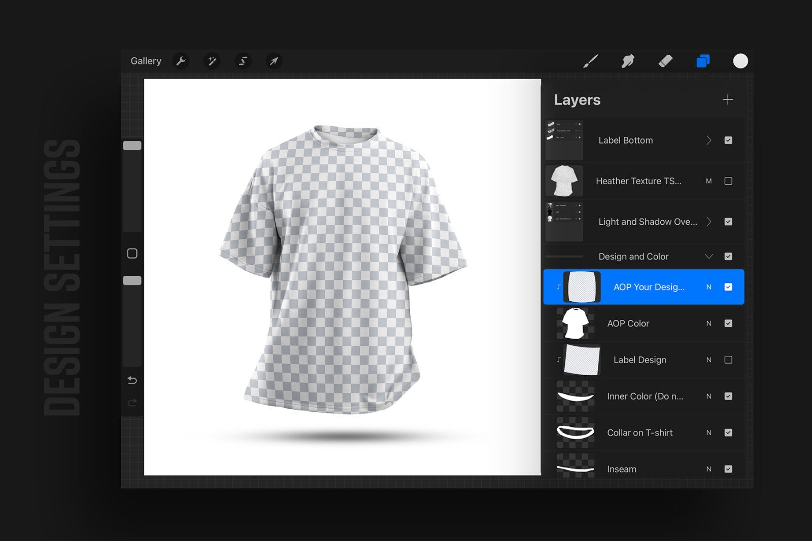 4 Mockups Oversize T-shirt for Procreate