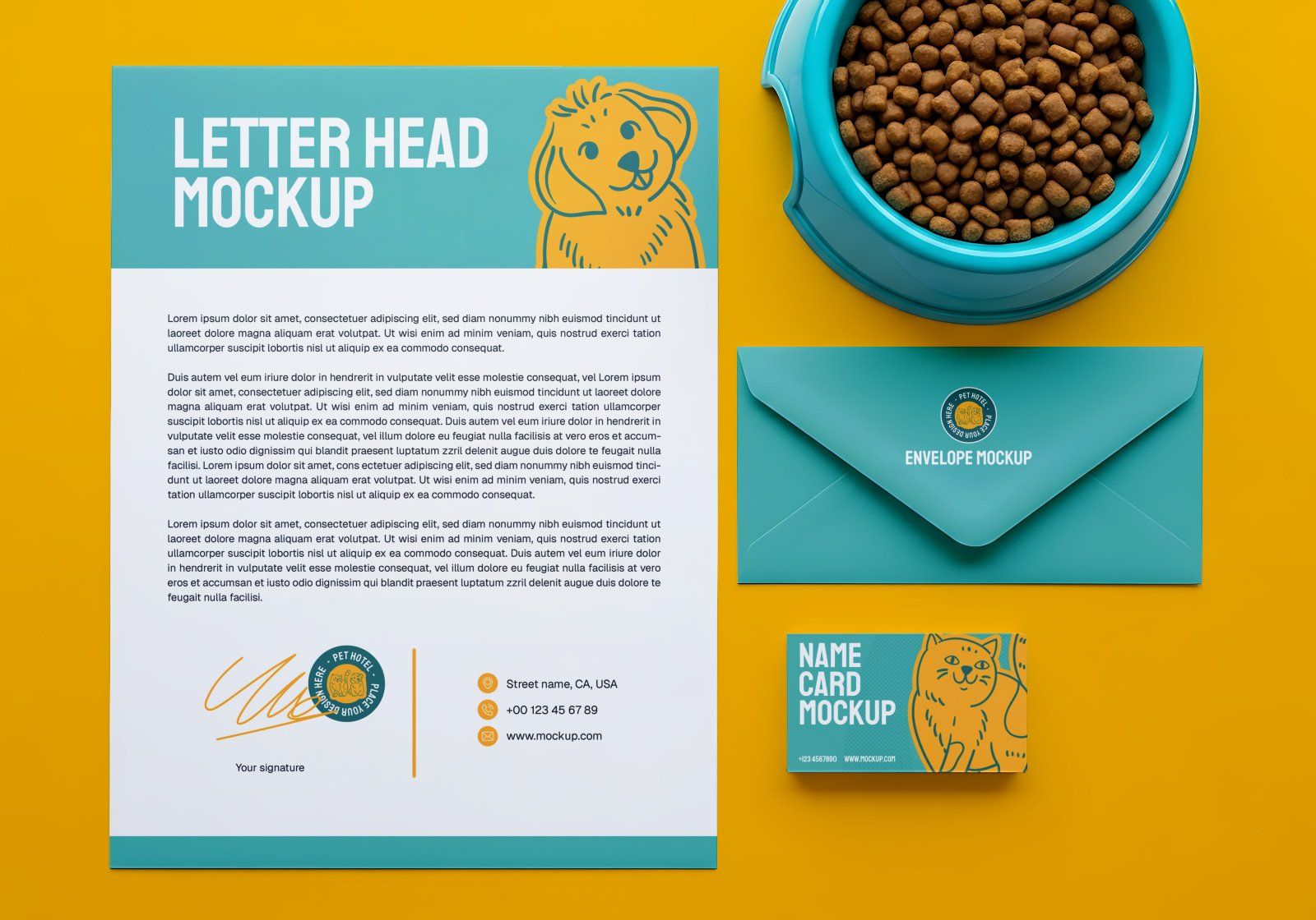 Pet Hotel Mockup Bundle – 15 PSD Templates for Animal Care & Veterinary Branding