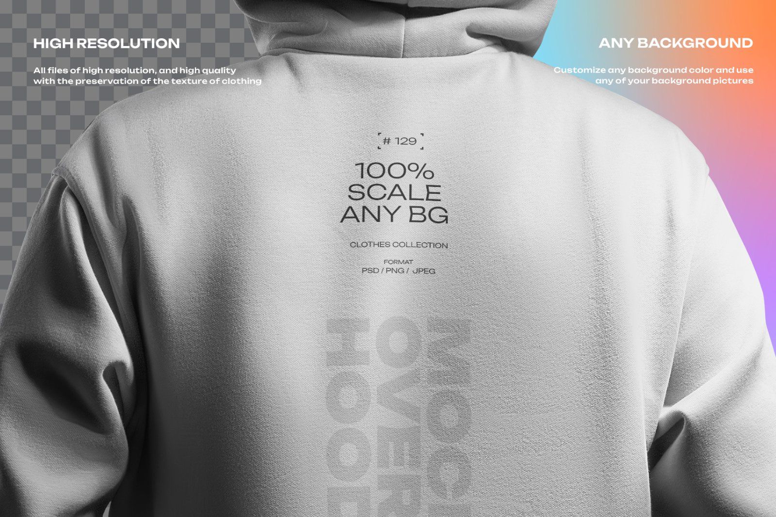 6 Mockups Oversize Hoodie in 3D Style. Dark Light. vol.02
