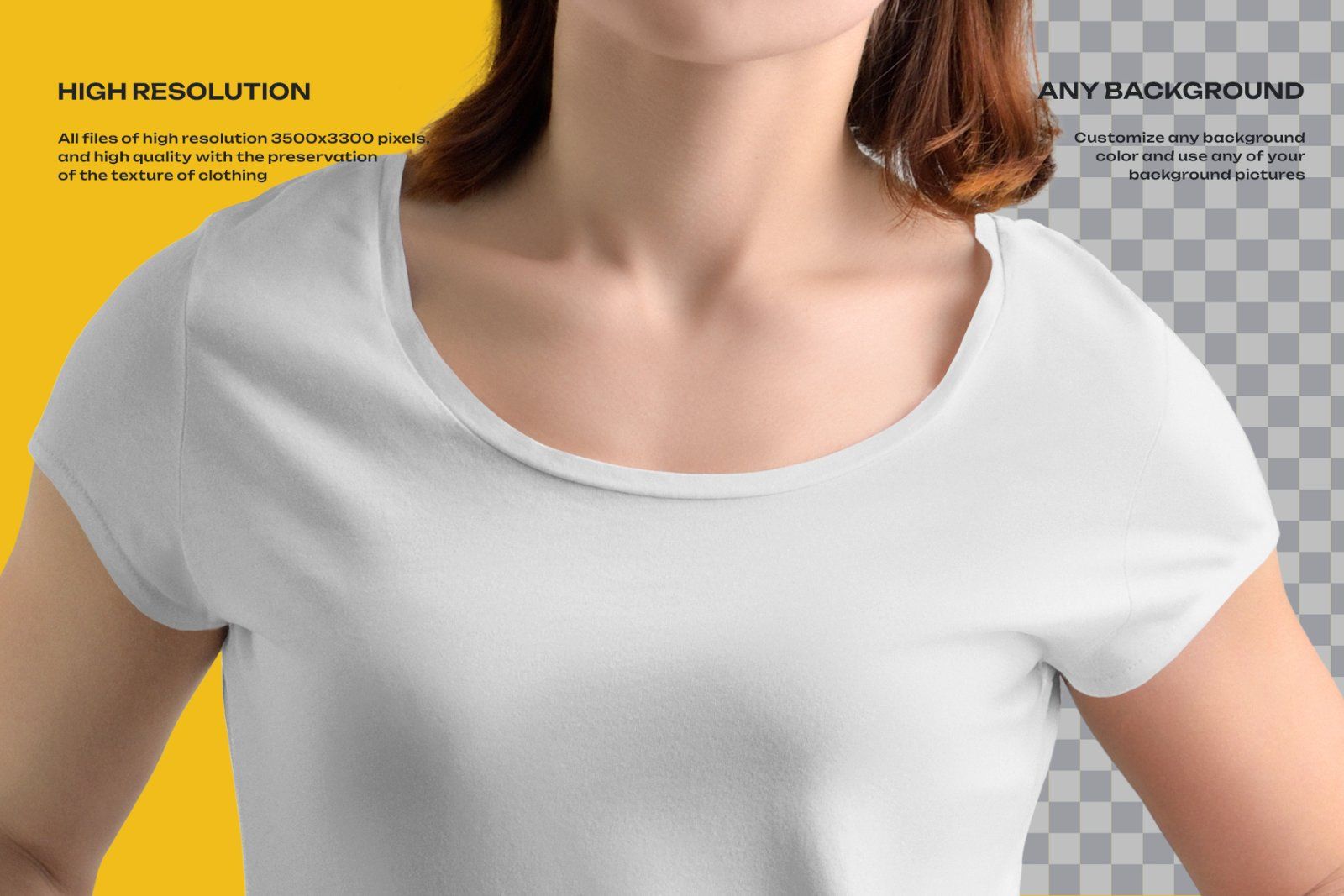 10 Mockups of Women's Round Neck T-Shirt