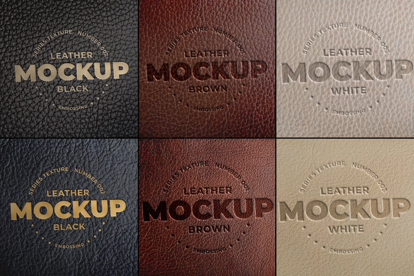 6 Embossing Logo Mockup Leather