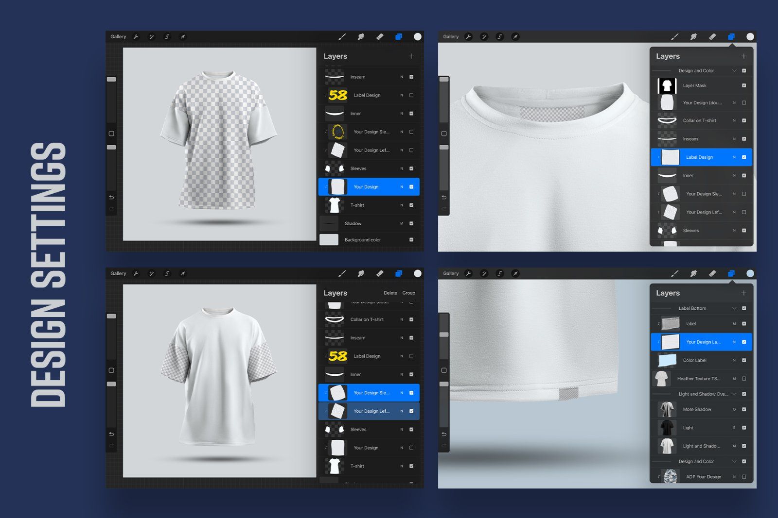 5 Mockups Oversize T-shirt for Procreate vol.2