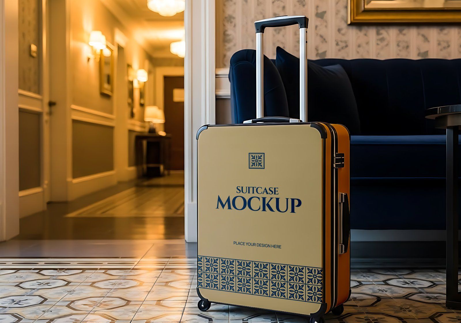 Premium Branding Blue Hotel Mockup V2