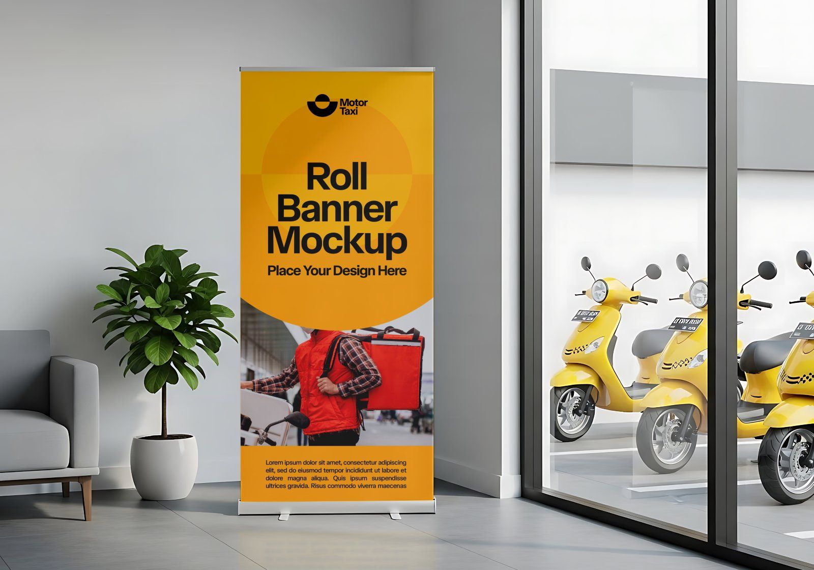 Premium Motorcycle Taxi Online Mockup