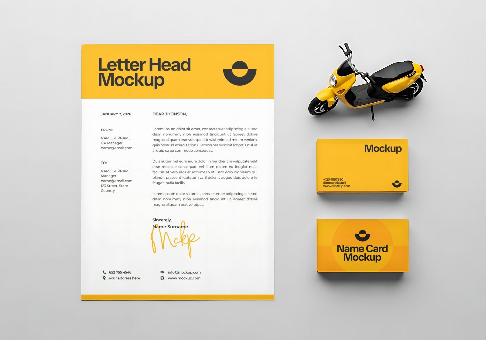 Premium Motorcycle Taxi Online Mockup