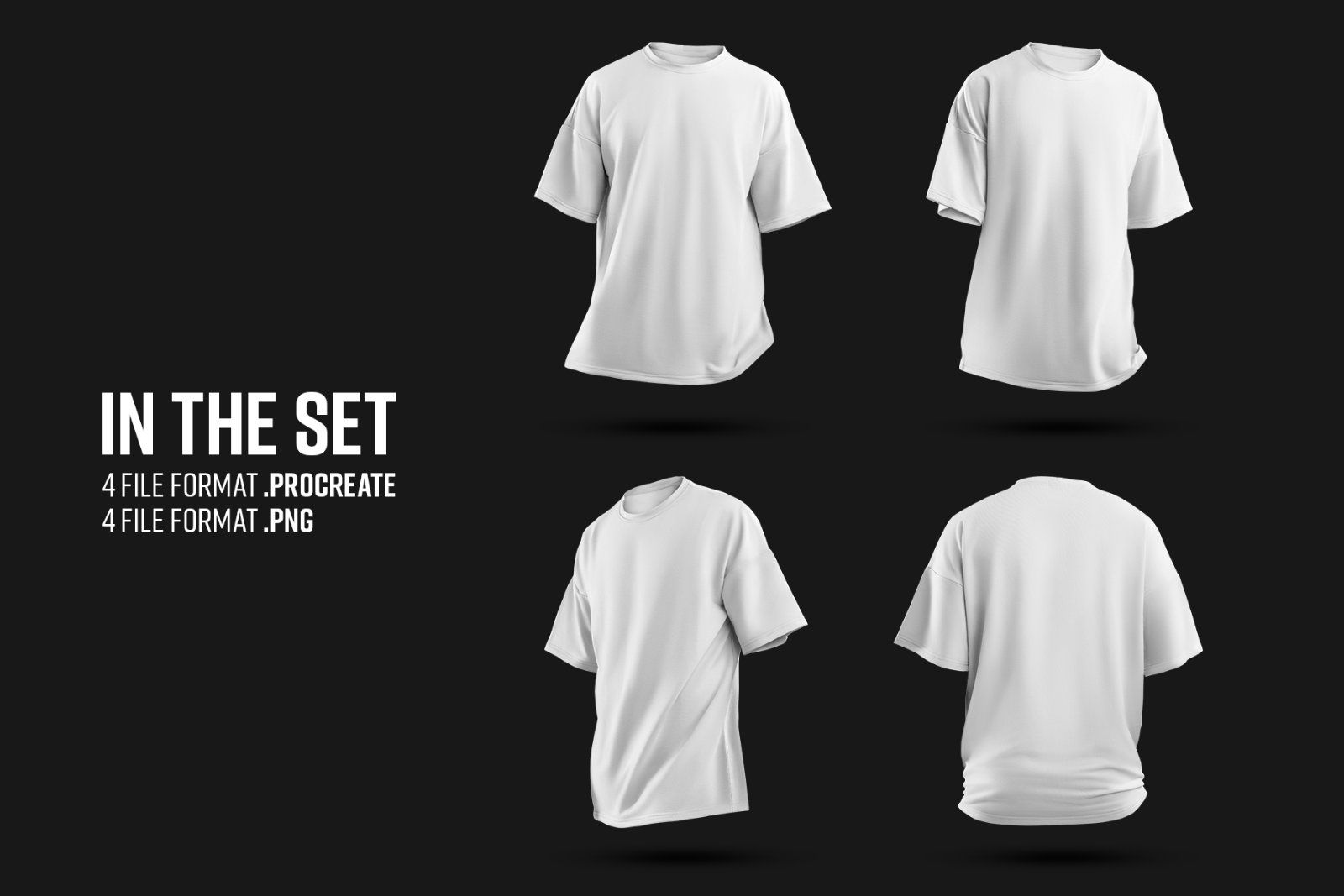 4 Mockups Oversize T-shirt for Procreate