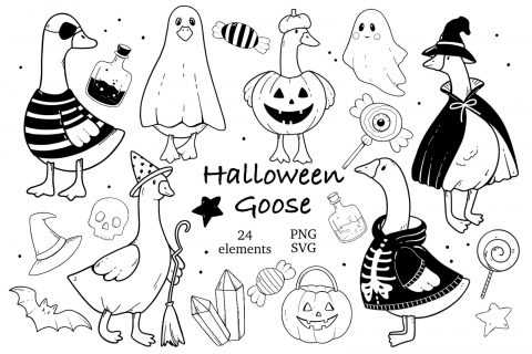 Halloween Silly Goose PNG,SVG