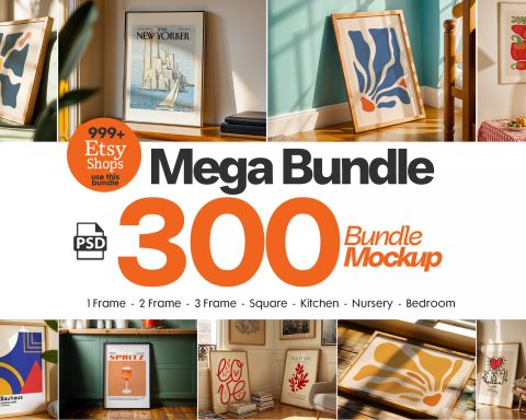 300+ Frame Mockup PSD Bundle | Wall Art Display Templates for Posters & Prints