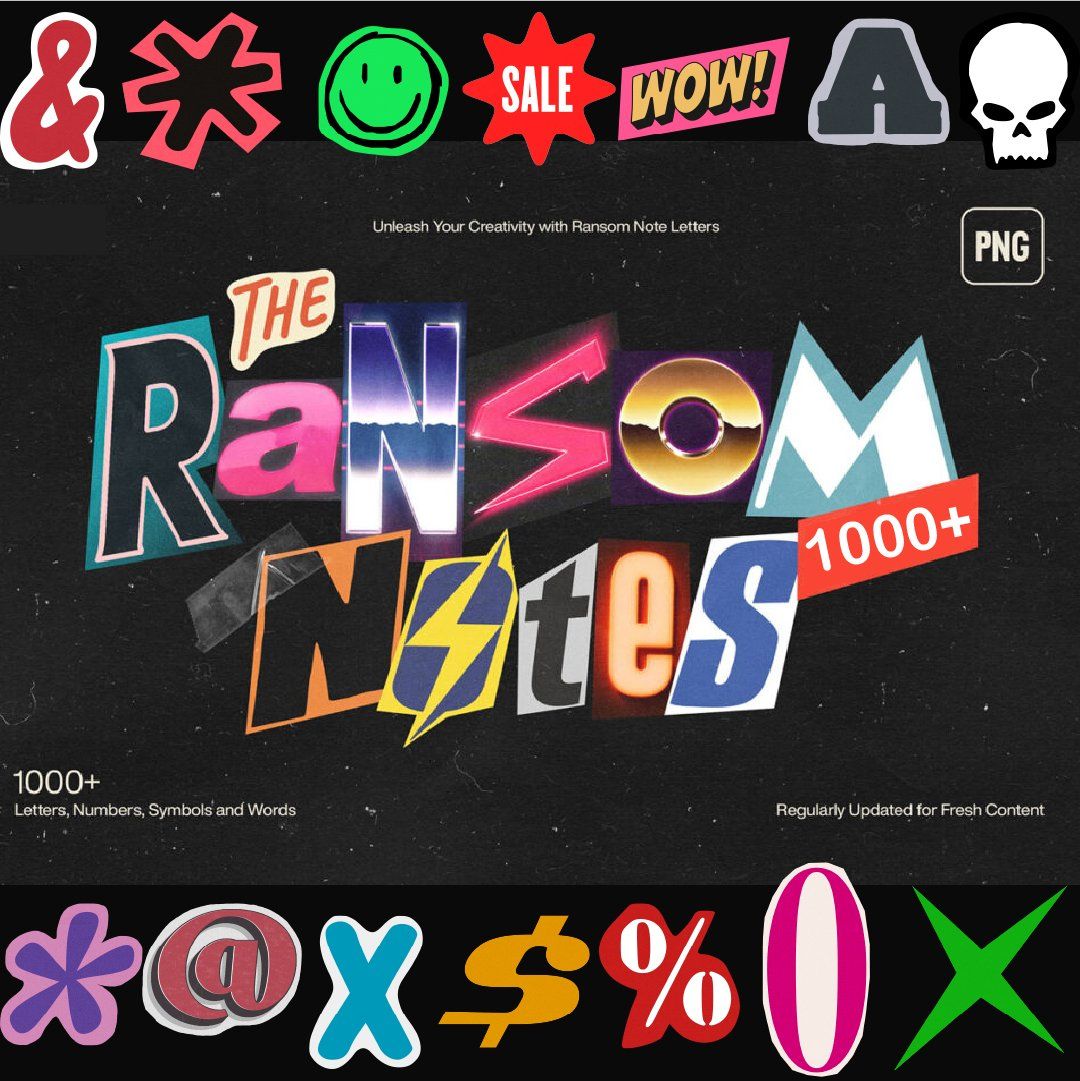 Printable Ransom Note Letters, Random Letters, alphabet letters, digital download, junk journal