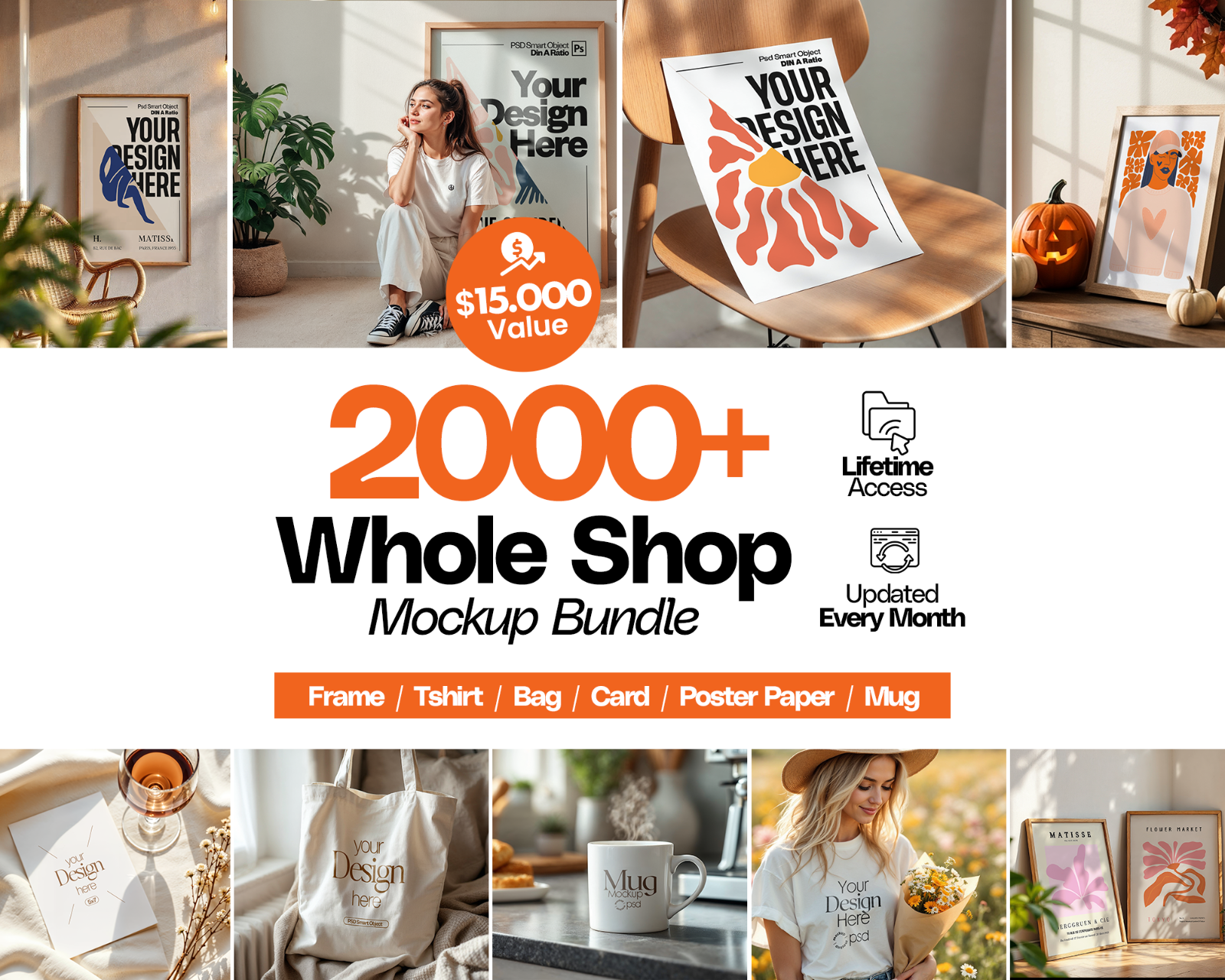2000+ PSD Mockup Bundle: Lifetime Shop Access (Digital Download)