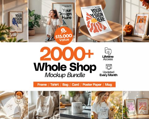 2000+ PSD Mockup Bundle: Lifetime Shop Access (Digital Download)