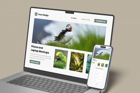 Laptop and Phone Screen Mockup