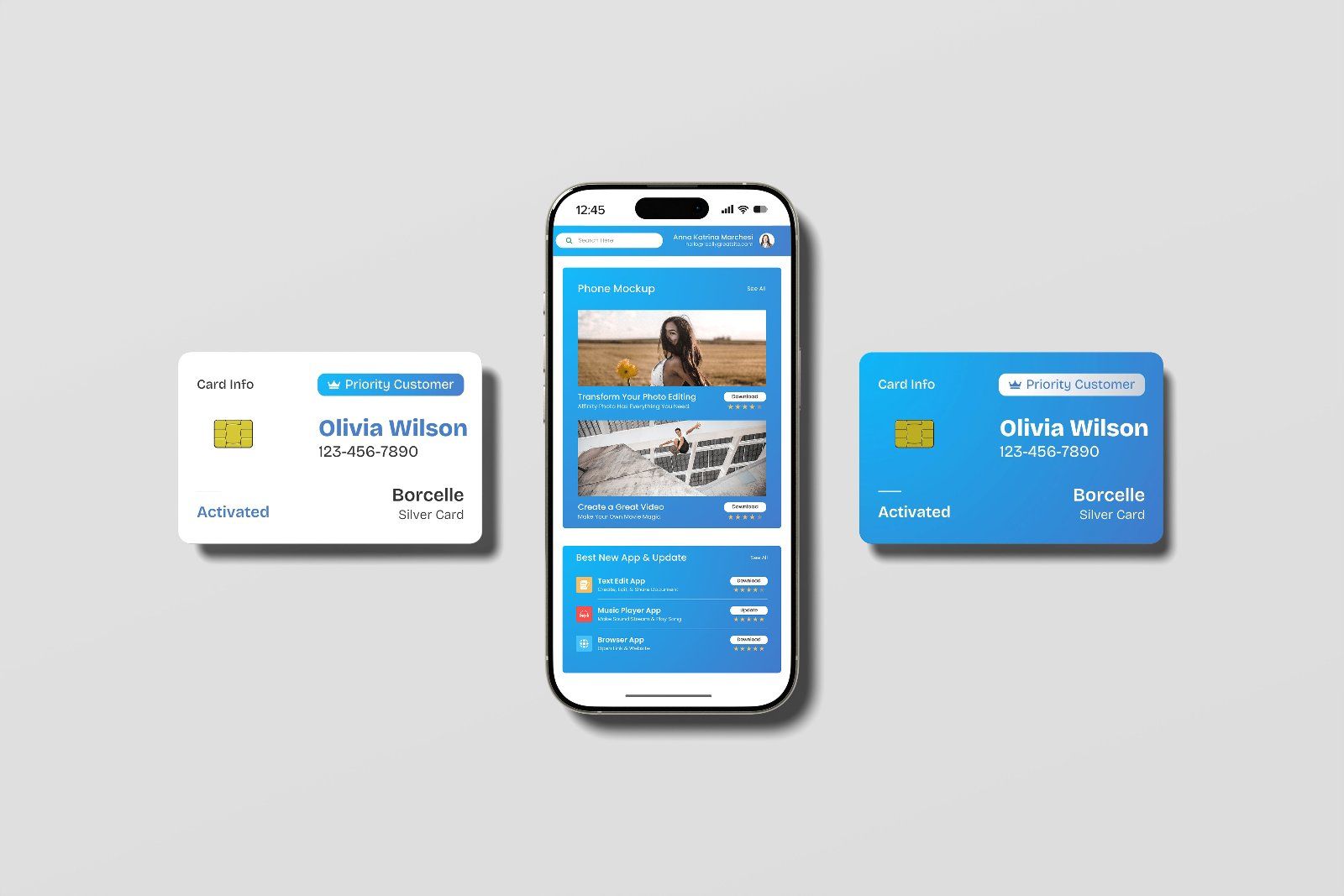 Smartphone and Credit Card Mockup
