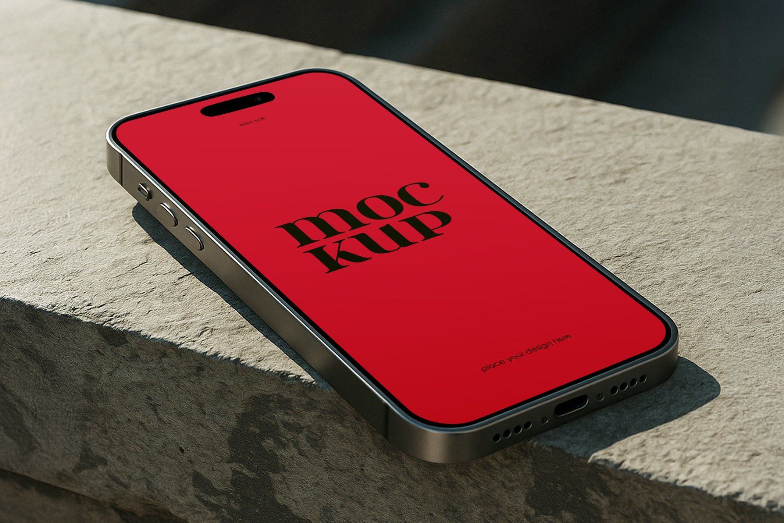 iPhone on Rock Mockup psd file