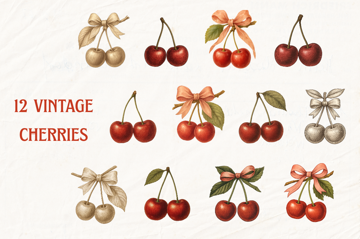 Cherries Vintage Illustration