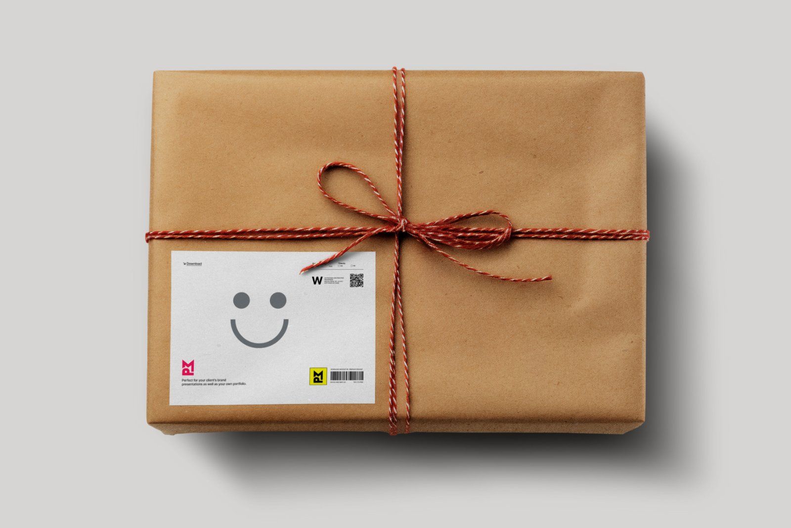 Brown paper parcel Packaging box mockup psd file