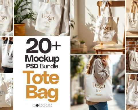 Tote Bag Mockup Bundle PSD: Printify & Printful, 20+ Smart Object Mockups