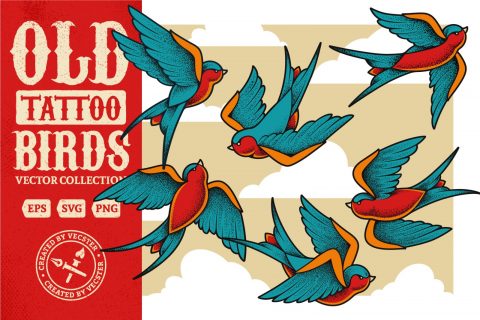 Old School Tattoo Birds