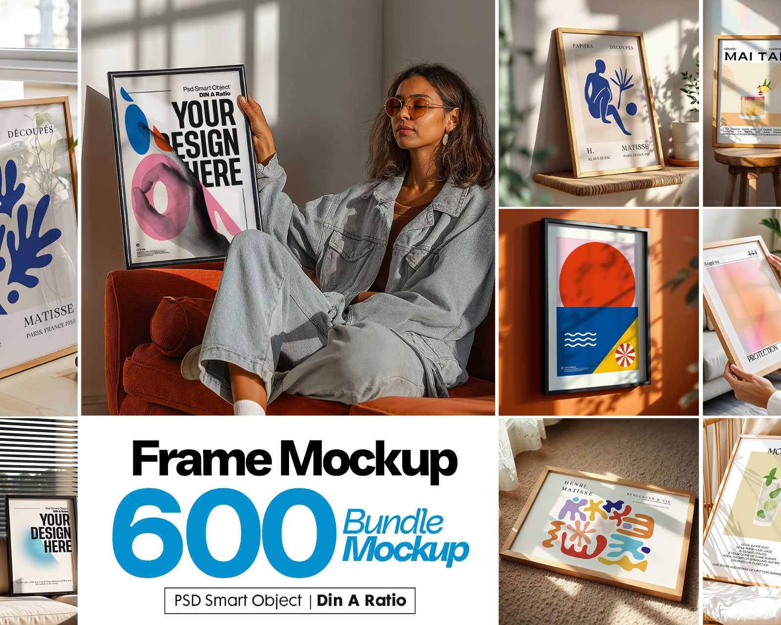 600+ Frame Mockup PSD Bundle Set