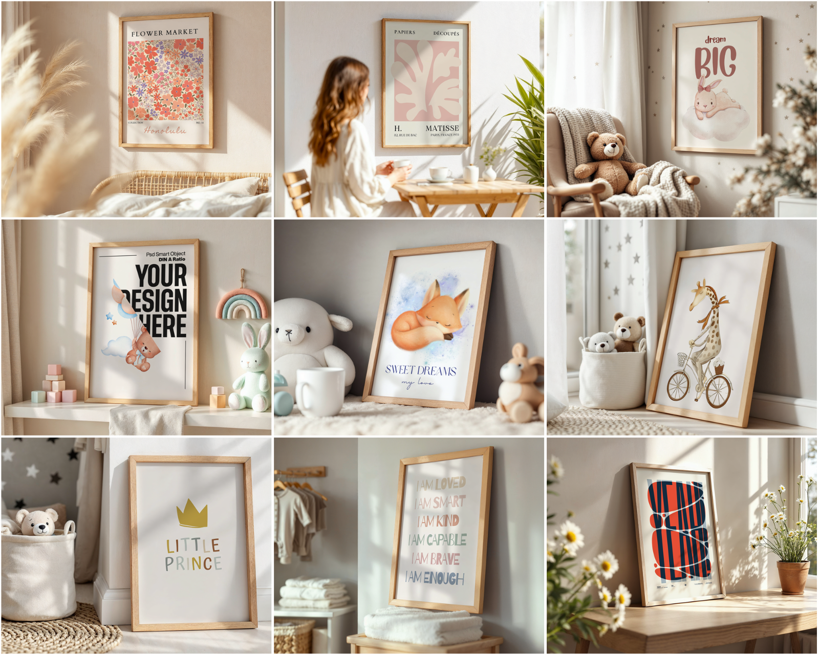 150 Poster Frame Mockup PSD Bundle, Wall Art Display , Din A Ratio
