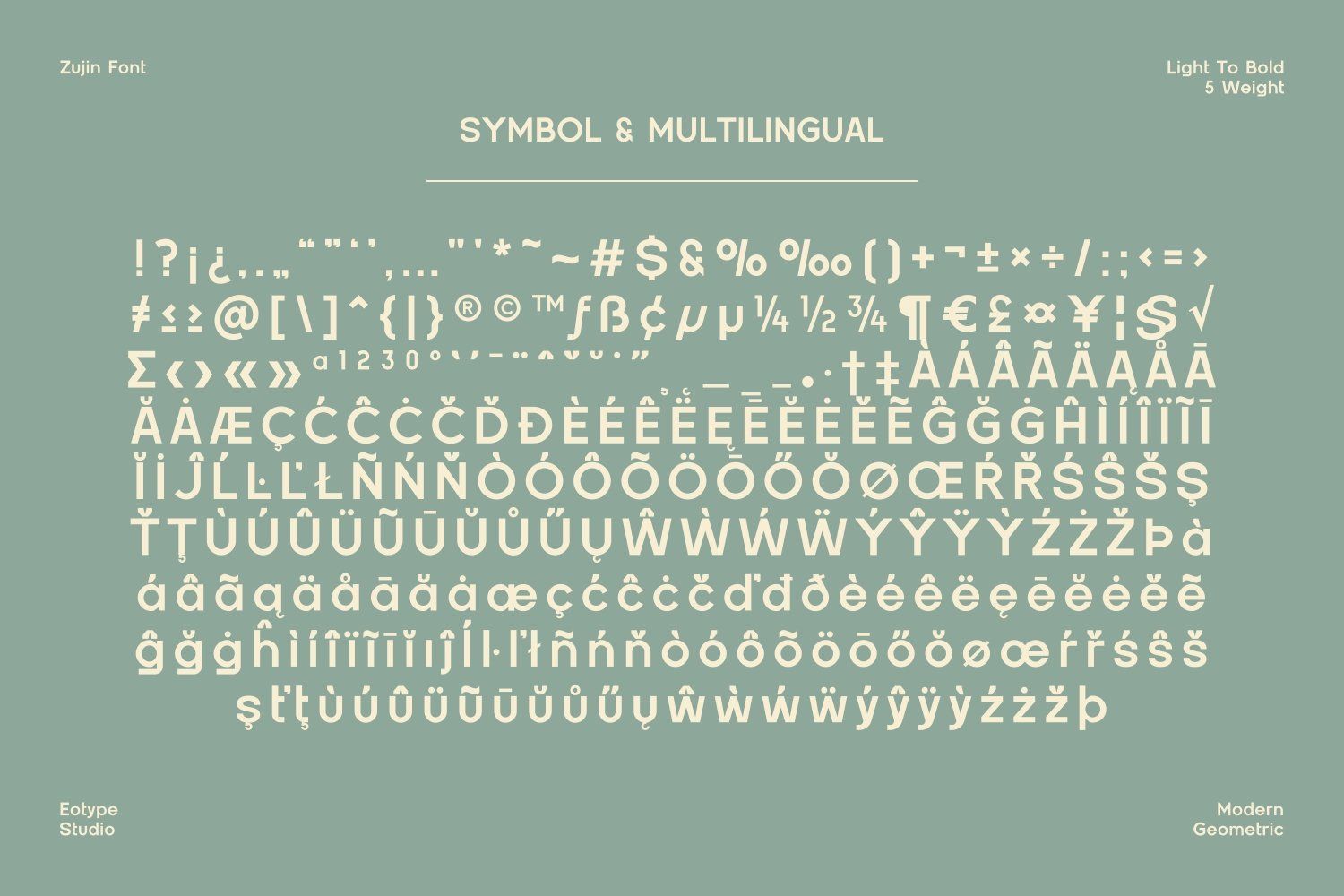 Zujin Five Weights Font