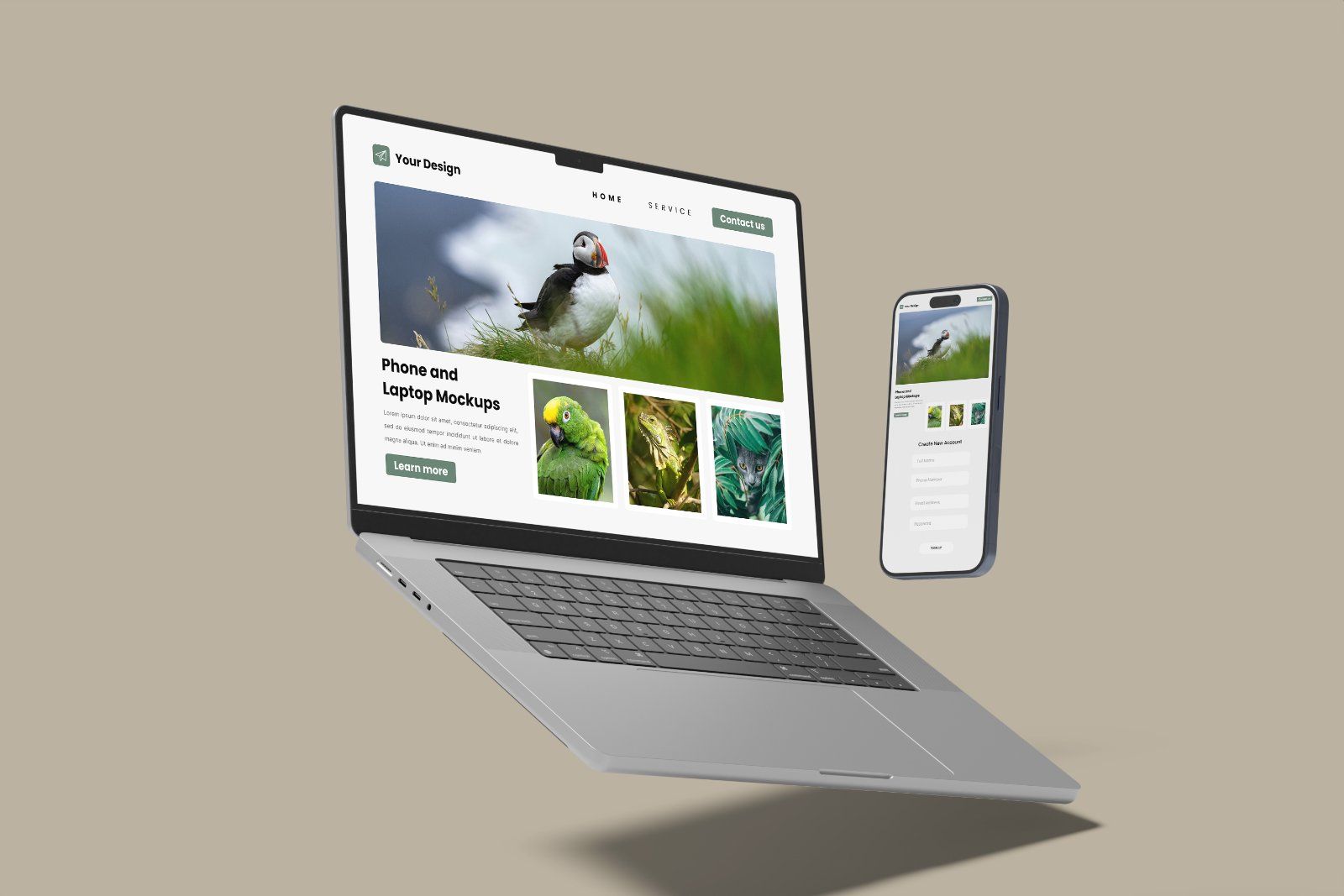 Laptop and Phone Screen Mockup