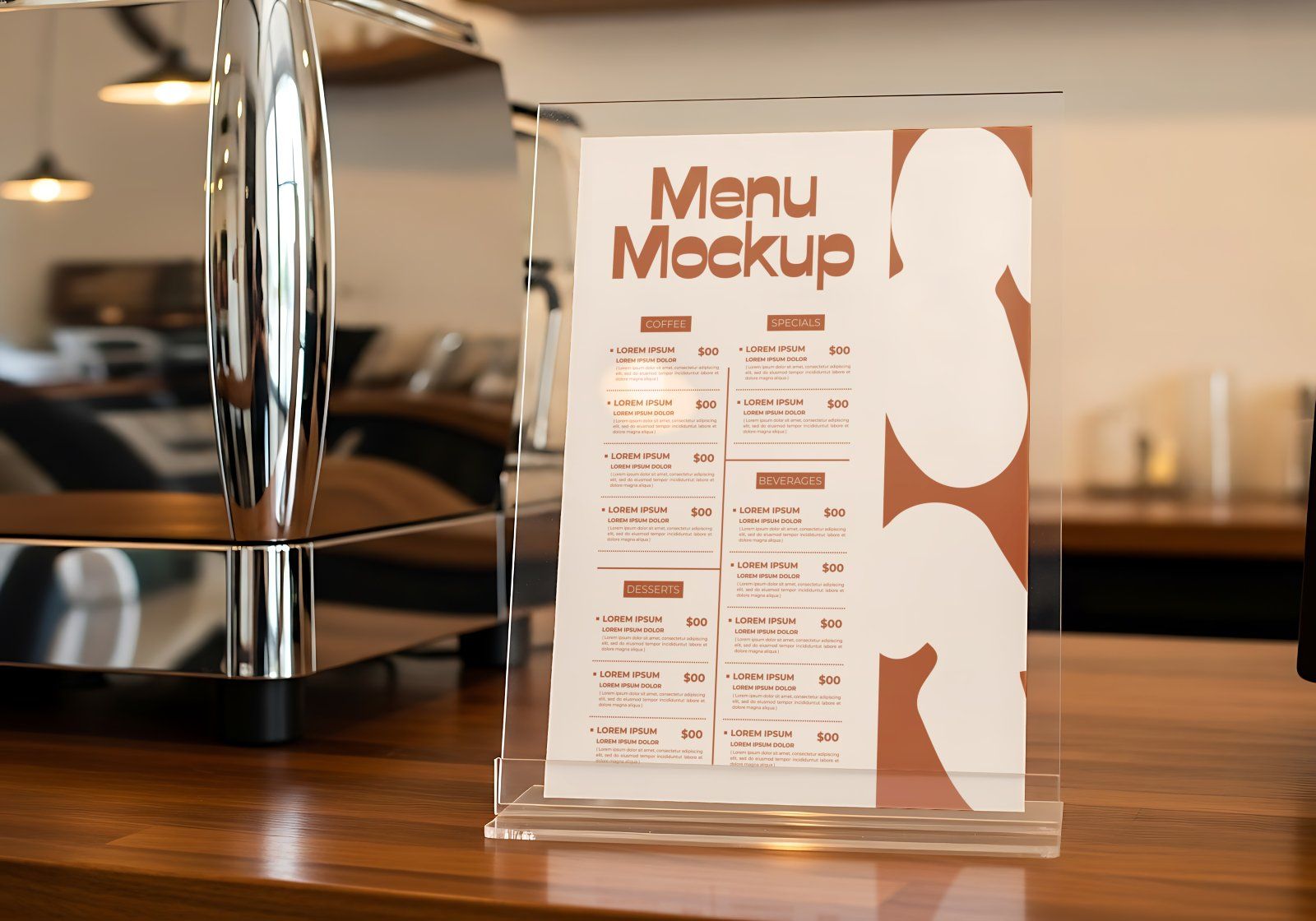 Premium Branding Brown Cafe Mockup