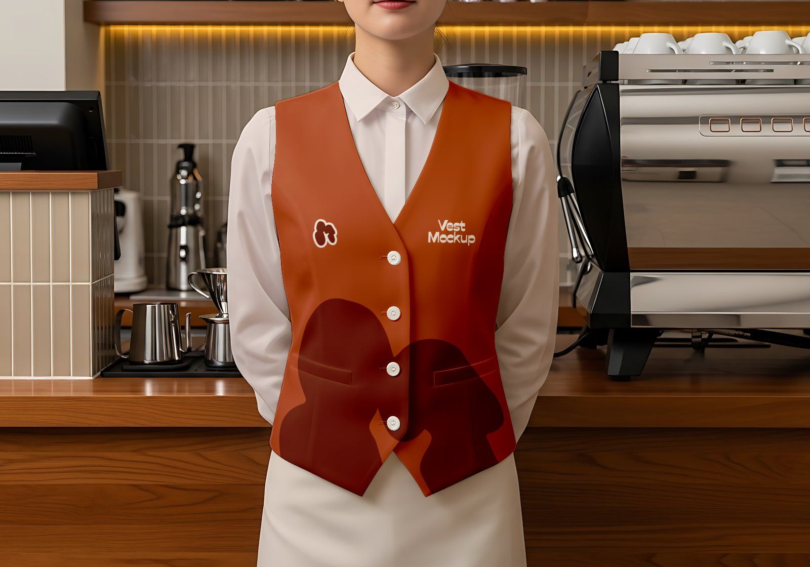 Premium Branding Brown Cafe Mockup