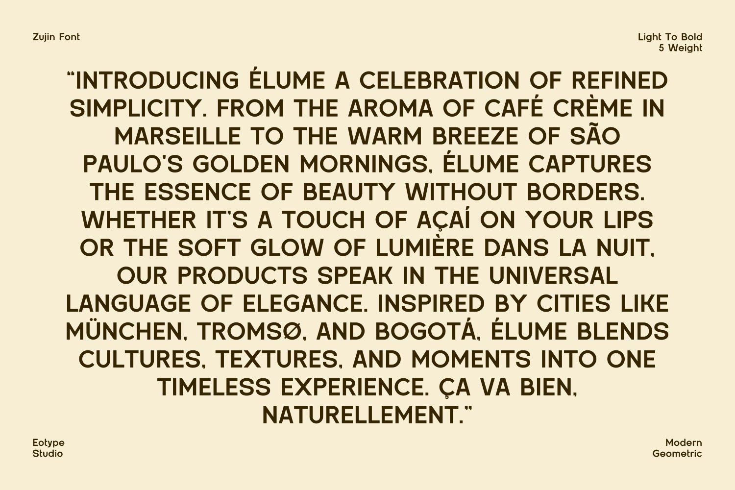 Zujin Five Weights Font