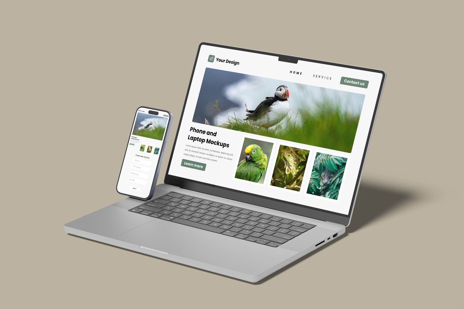 Laptop and Phone Screen Mockup