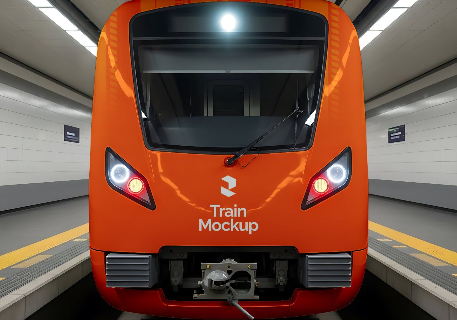 Premium Branding Electric Train Mockup