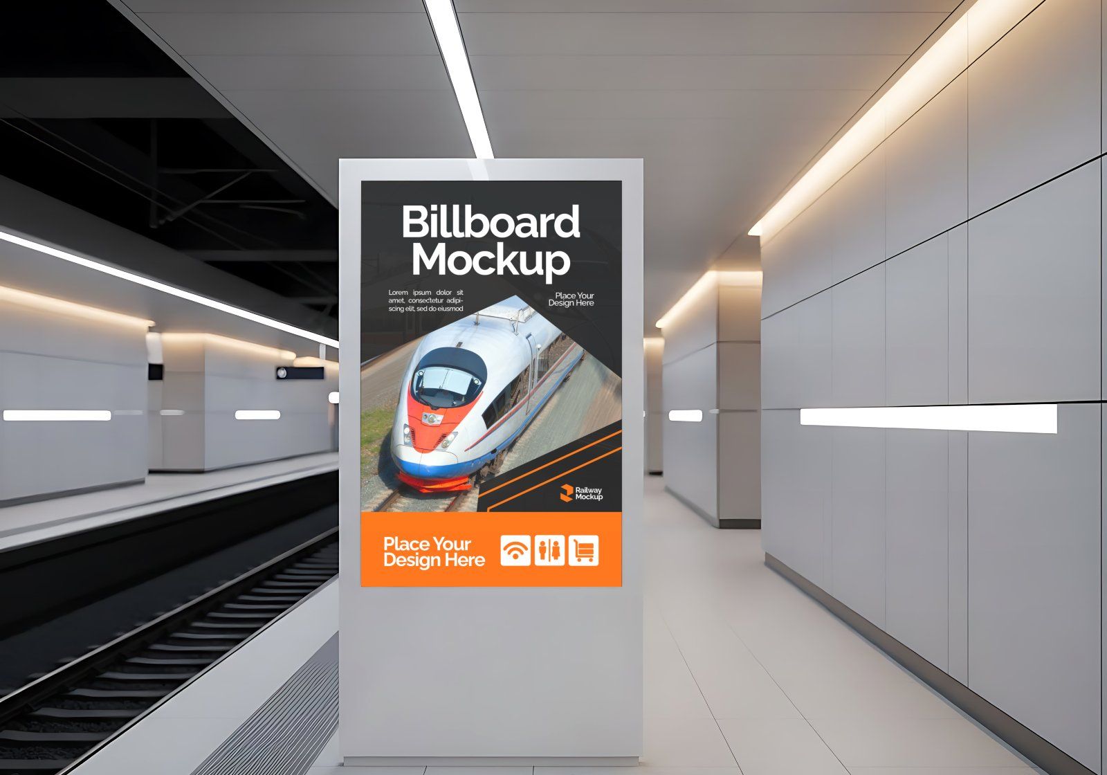 Premium Branding Electric Train Mockup