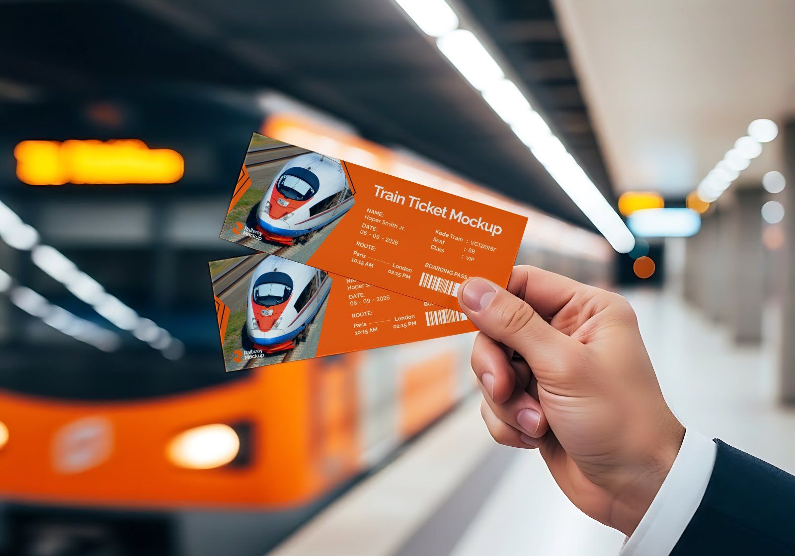 Premium Branding Electric Train Mockup