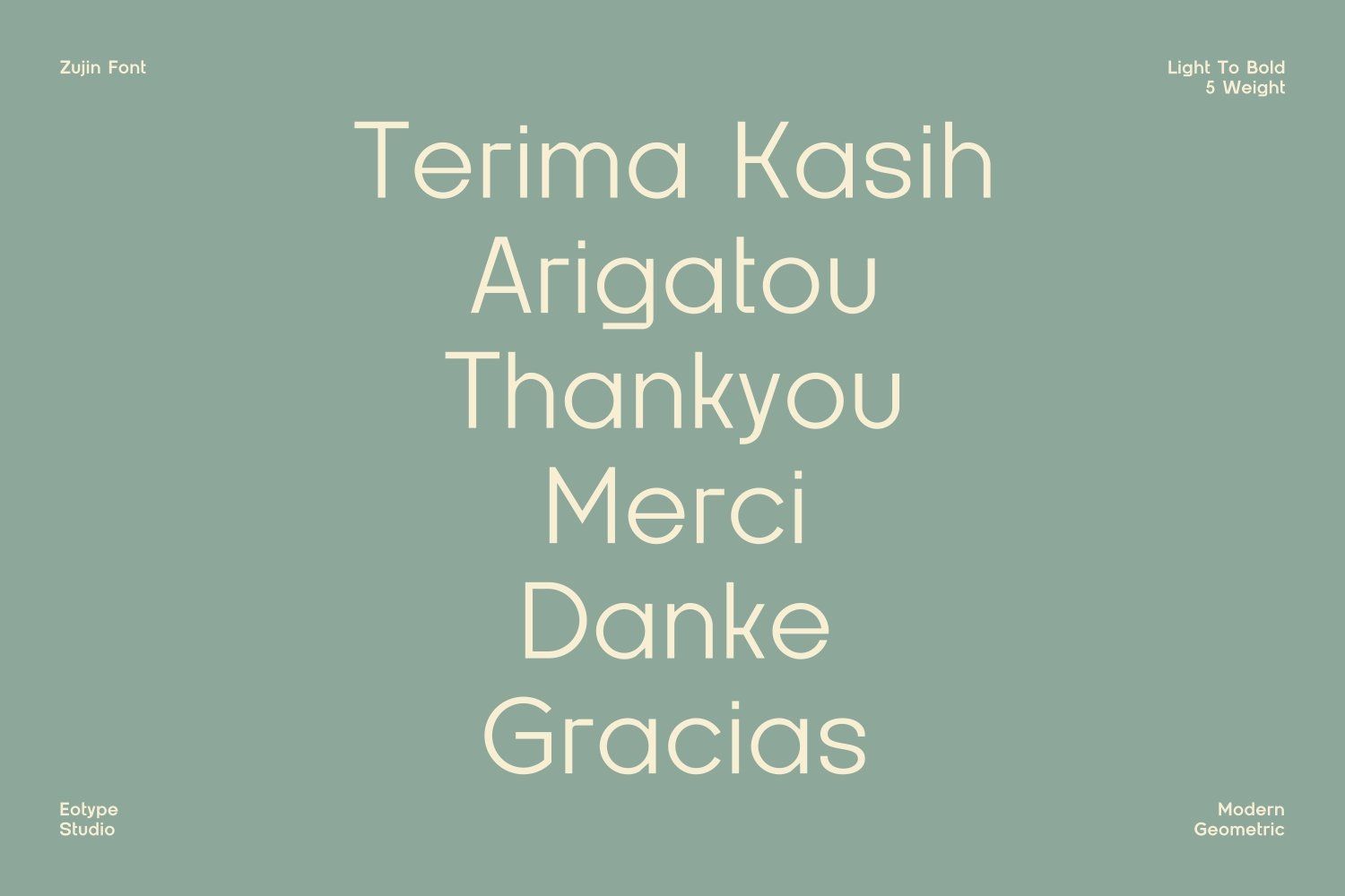 Zujin Five Weights Font