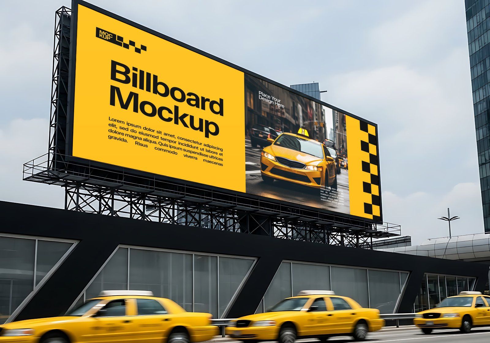 Premium Branding Yellow Taxi Mockup