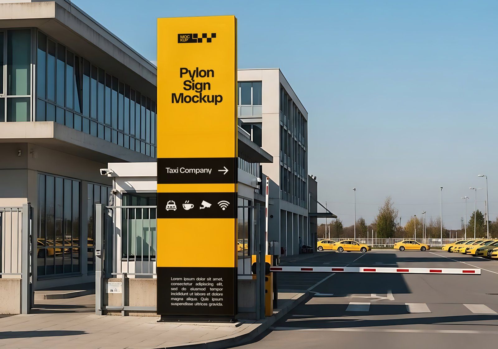 Premium Branding Yellow Taxi Mockup